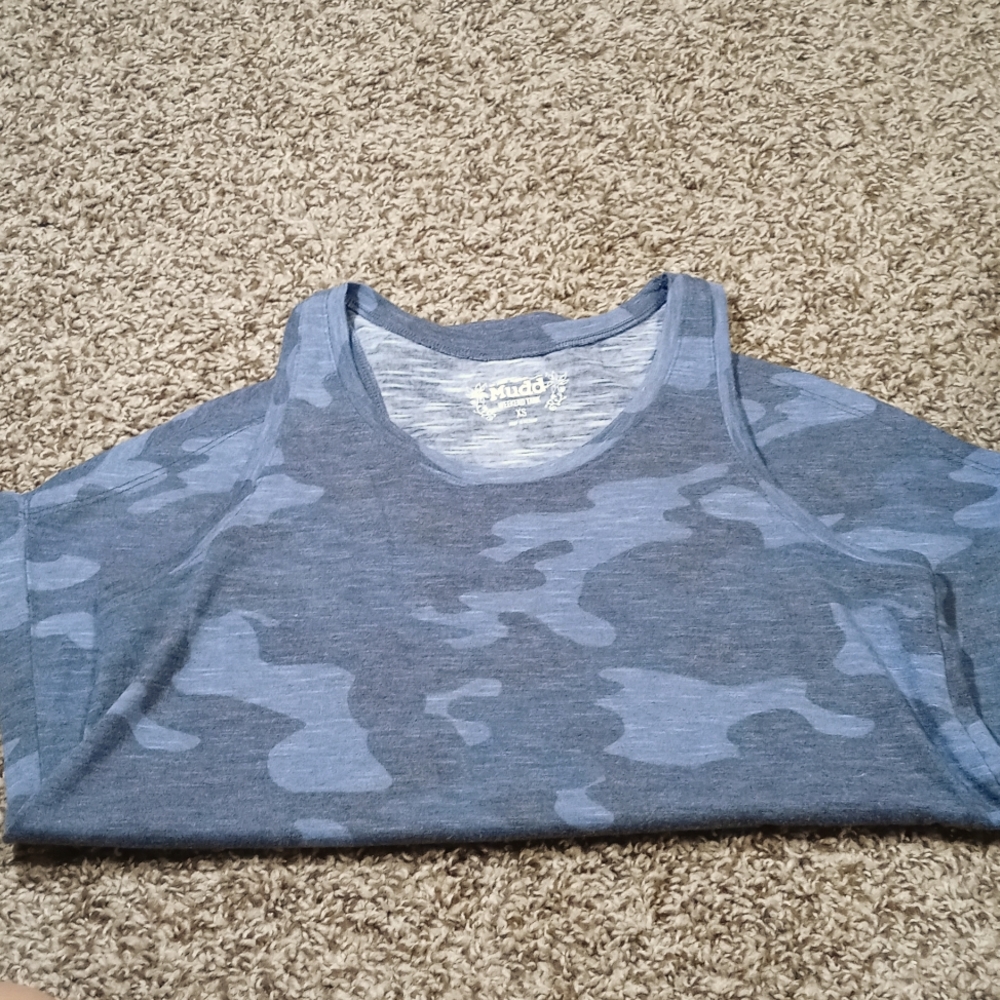 XS Blue Camo Mudd tank top